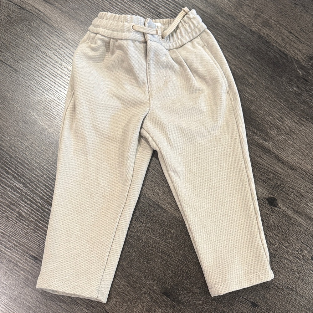 Zara Cream Kids Pull-On Jogger Pants - size 2 years